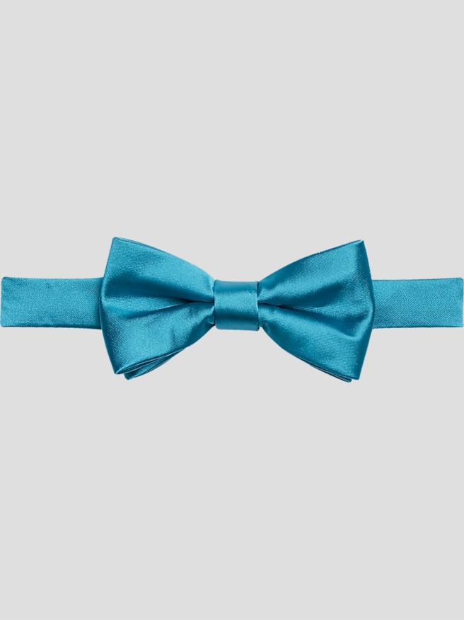 Egara Men's Solid Formal Pre-Tied Bow Tie , Teal / Blue