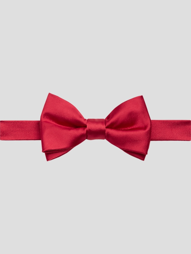 Egara Men's Solid Formal Pre-Tied Bow Tie , Red