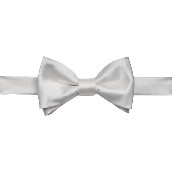 Egara Men's Solid Formal Pre-Tied Bow Tie White - Size: One Size