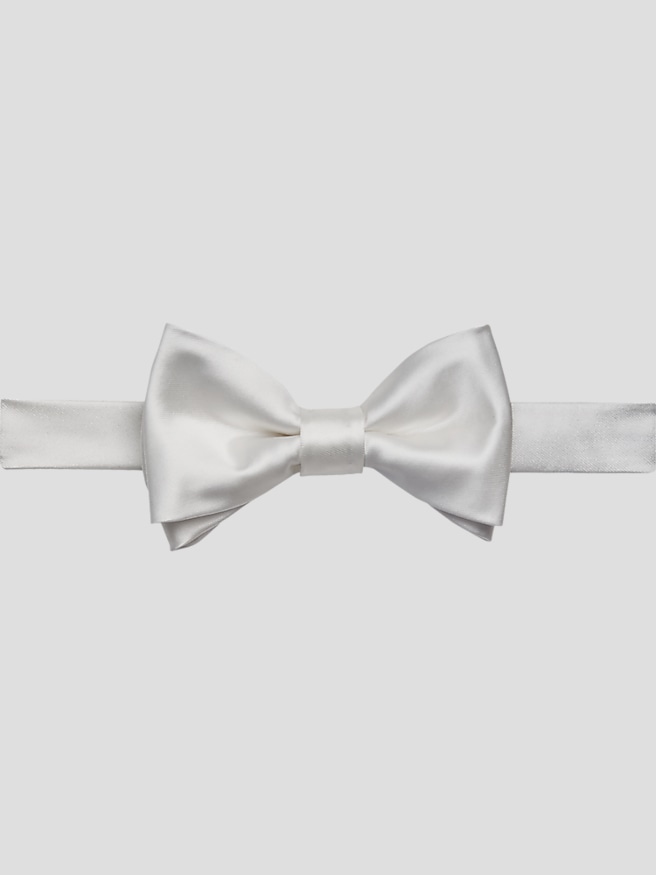 Egara Men's Solid Formal Pre-Tied Bow Tie , White