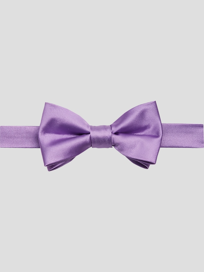 Egara Men's Solid Formal Pre-Tied Bow Tie , Lilac / Purple