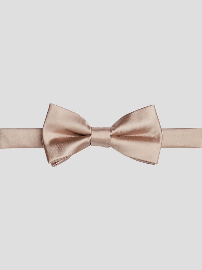 Egara Men's Solid Formal Pre-Tied Bow Tie , Taupe / Metallic