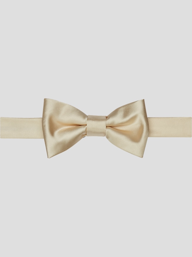 Egara Men's Solid Formal Pre-Tied Bow Tie , Ivory / White
