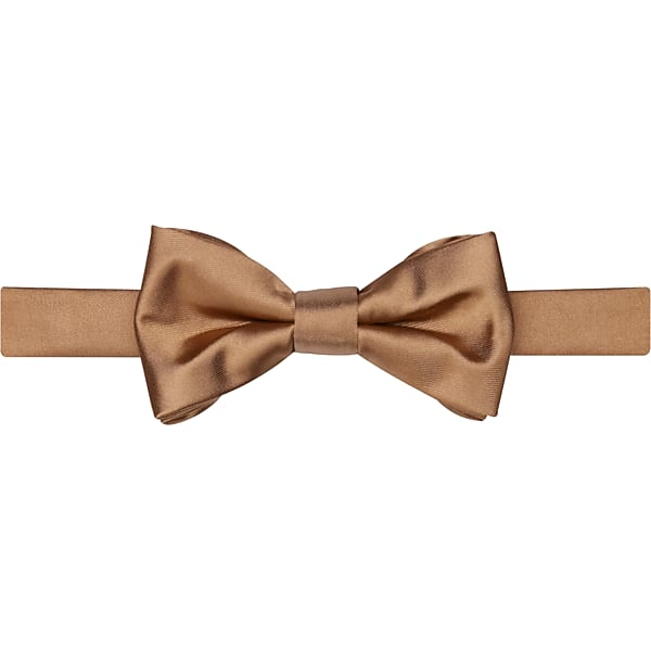 Egara Men's Solid Formal Pre-Tied Bow Tie Bronze - Size: One Size
