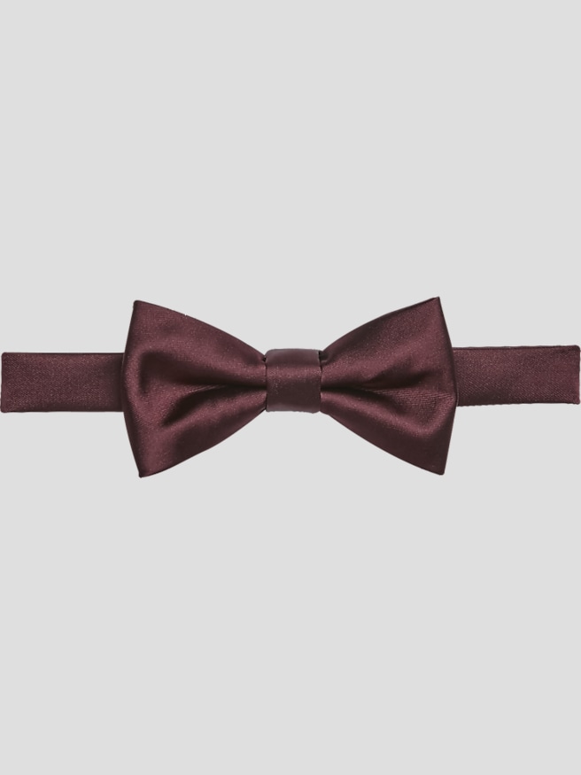 Egara Men's Solid Formal Pre-Tied Bow Tie , Fudge Dk Burg / Burgundy