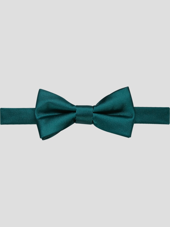 Egara Men's Solid Formal Pre-Tied Bow Tie , Pine / Green