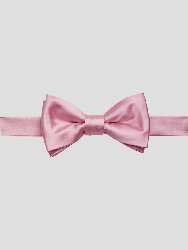 Egara Men's Solid Formal Pre-Tied Bow Tie , Pink