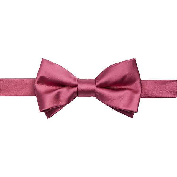 Egara Men's Solid Formal Pre-Tied Bow Tie Rose - Size: One Size