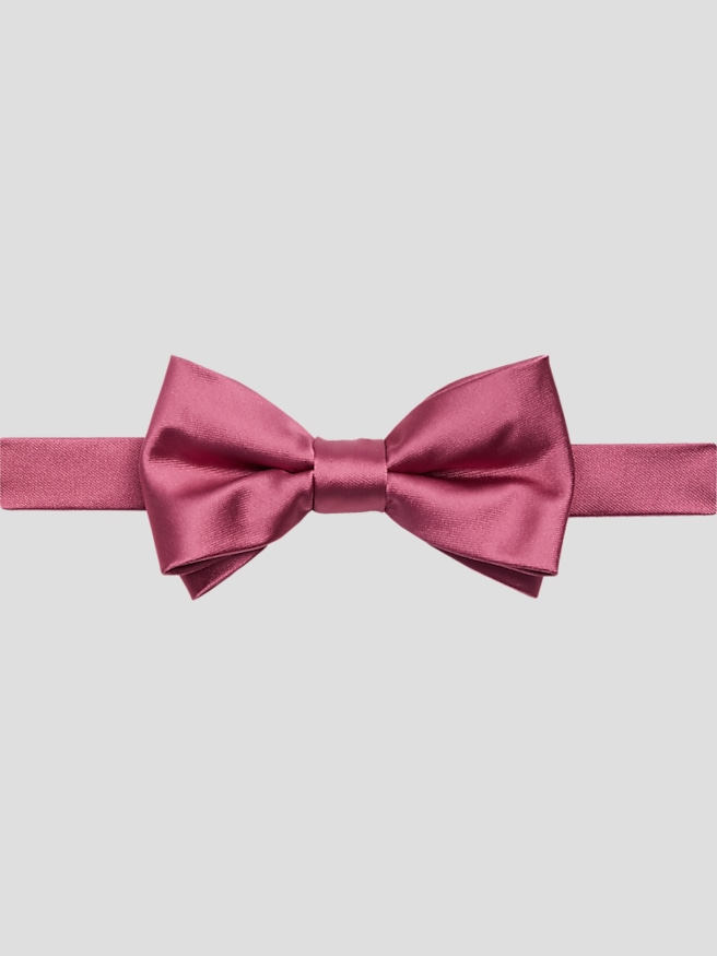 Egara Men's Solid Formal Pre-Tied Bow Tie , Rose / Pink