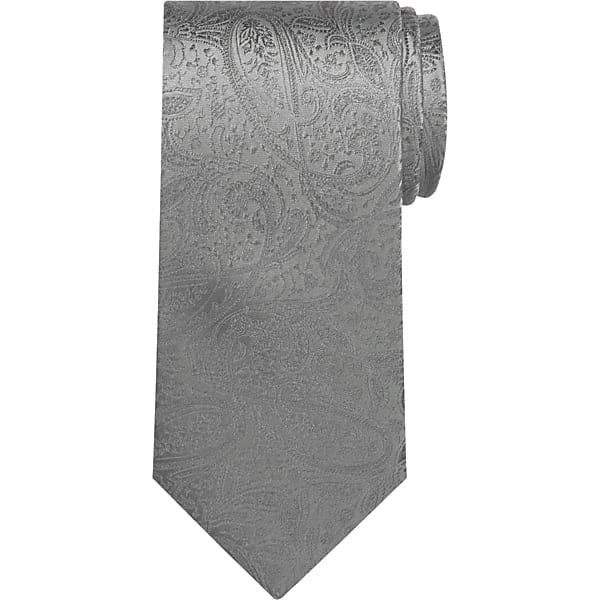 Pronto Uomo Men's Narrow Tie Tonal Paisley Silver - Size: One Size - Only Available at Men's Wearhouse