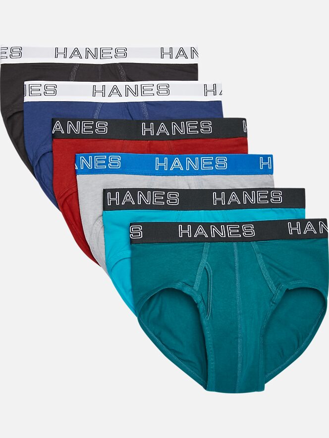Hanes Briefs 6Pack Assorted Colors Underwear Men's Wearhouse