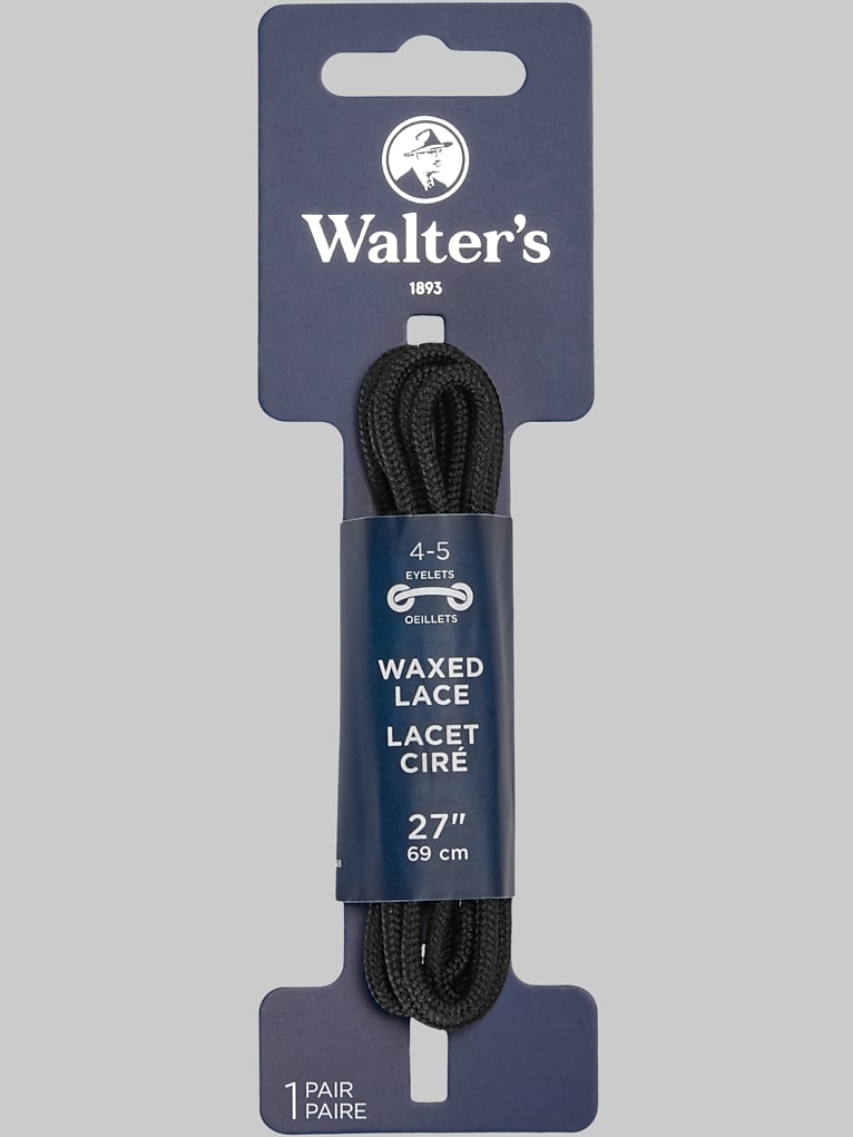 Walters 27-Inch Waxed Shoelaces, Black