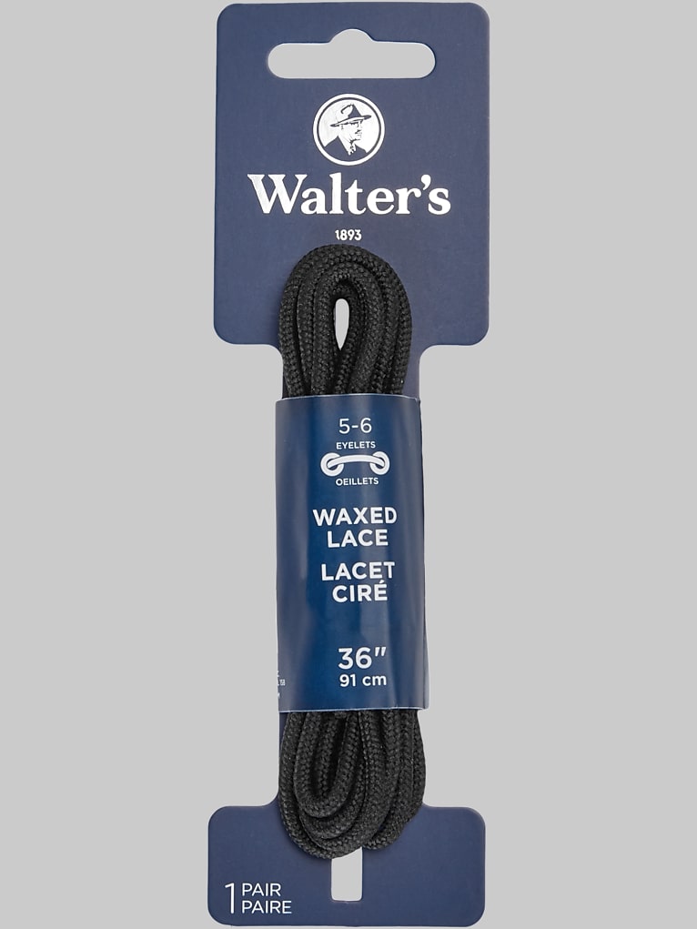 Walters 36-inch Waxed Shoelaces, Black