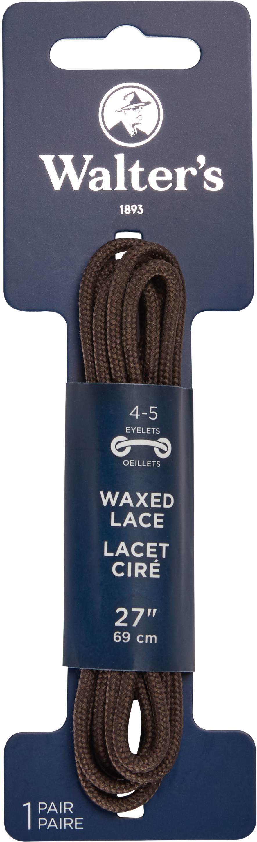 27-Inch Waxed Shoelaces, Brown