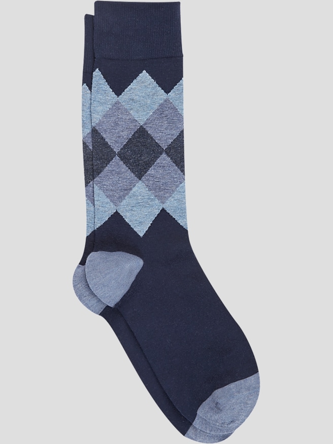 Egara Men's Argyle Socks, 1-pair , Navy / Blue