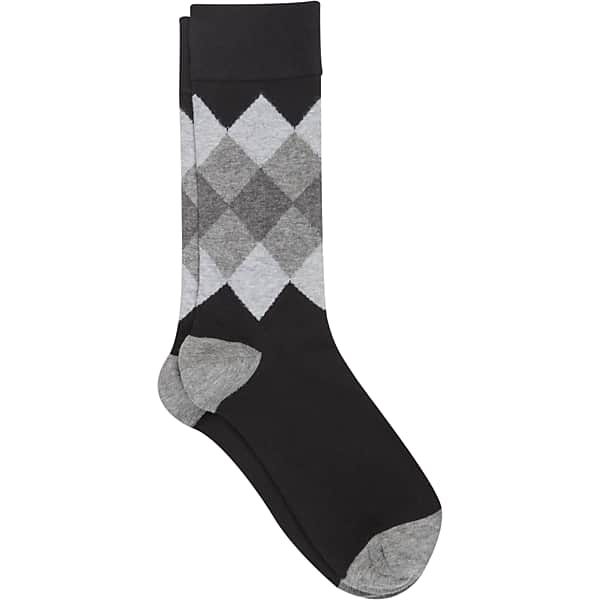 Egara Men's Argyle Socks, 1-pair Black - Size: One Size