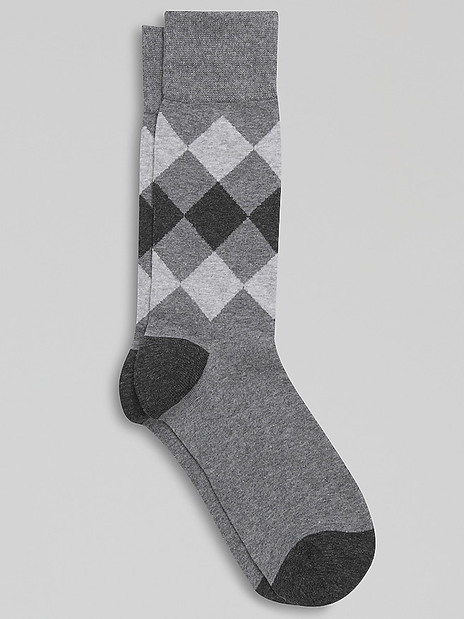 Egara Men's Argyle Socks, 1-pair , Med Grey Hthr / Gray