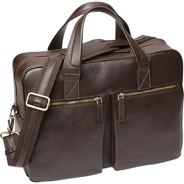Joseph Abboud Men's Pebbled Briefcase Brown - Size: One Size