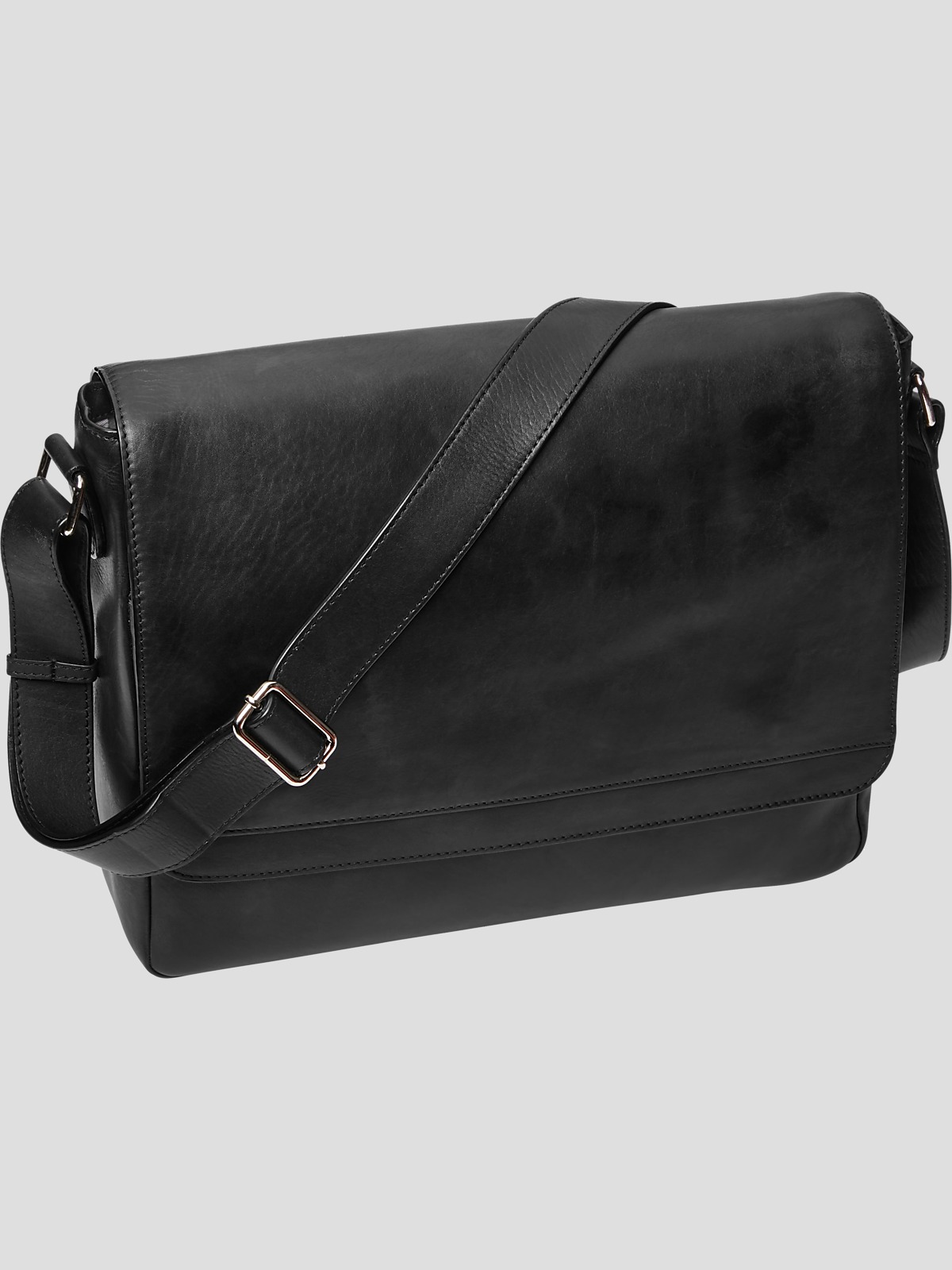 Black Leather Bag Men's Messenger Bags Med Shoulder Top Handle Man Bag –  Travell Well