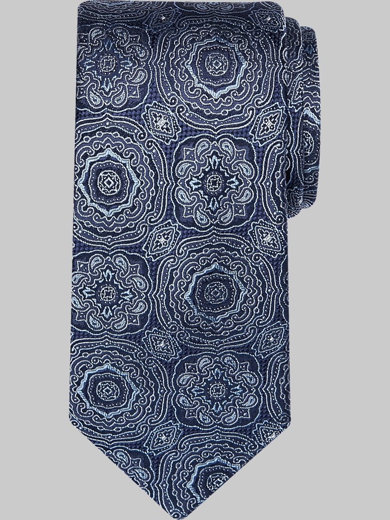 Awearness Kenneth Cole Narrow Medallion Silk Tie