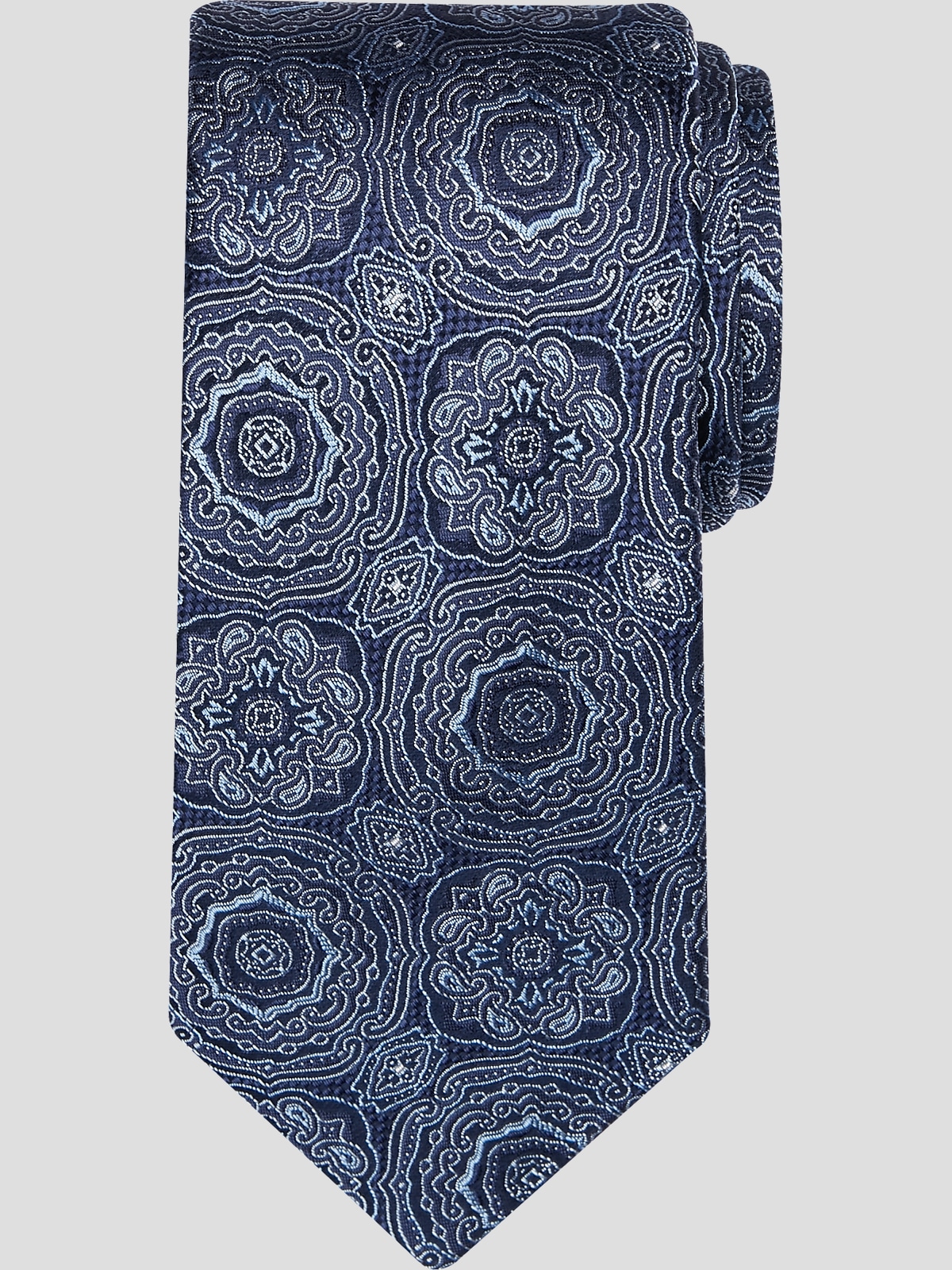 Men's Silk Tie with Medallion Motifs