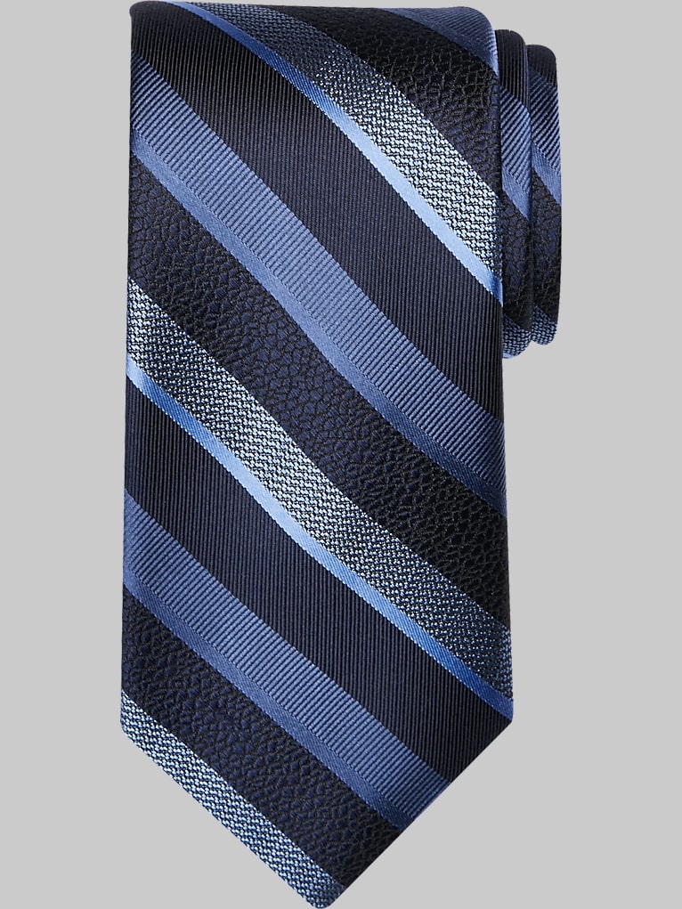 Awearness Kenneth Cole Narrow Diagonal Stripes Silk Tie