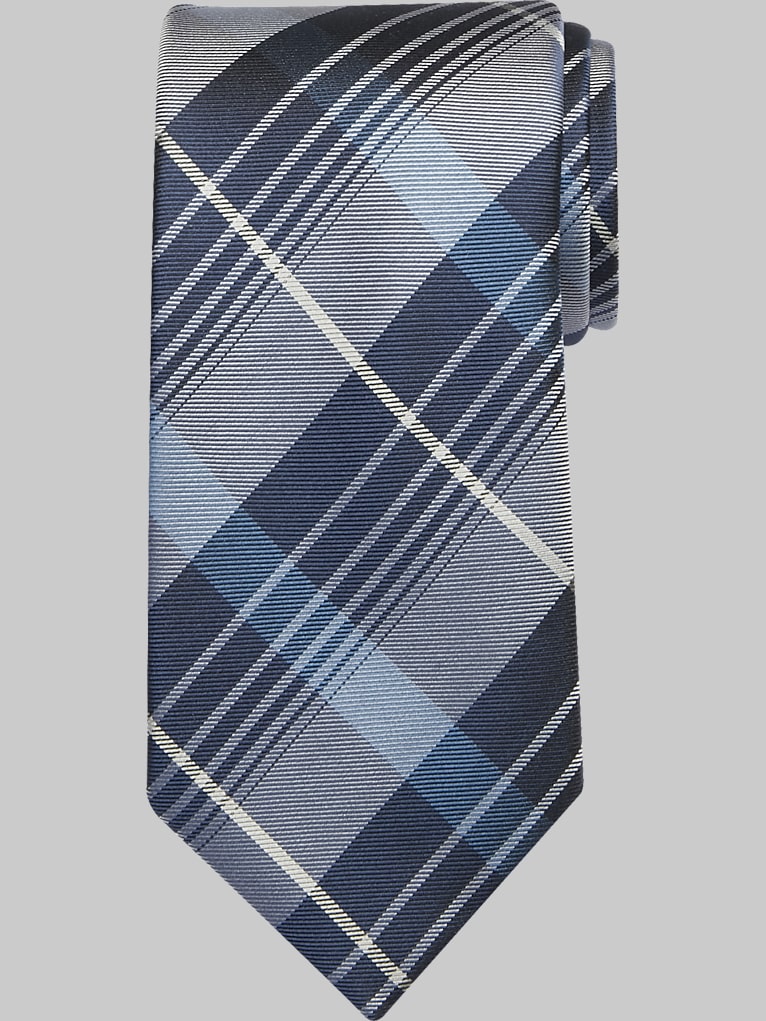 Awearness Kenneth Cole Narrow Plaid Silk Tie