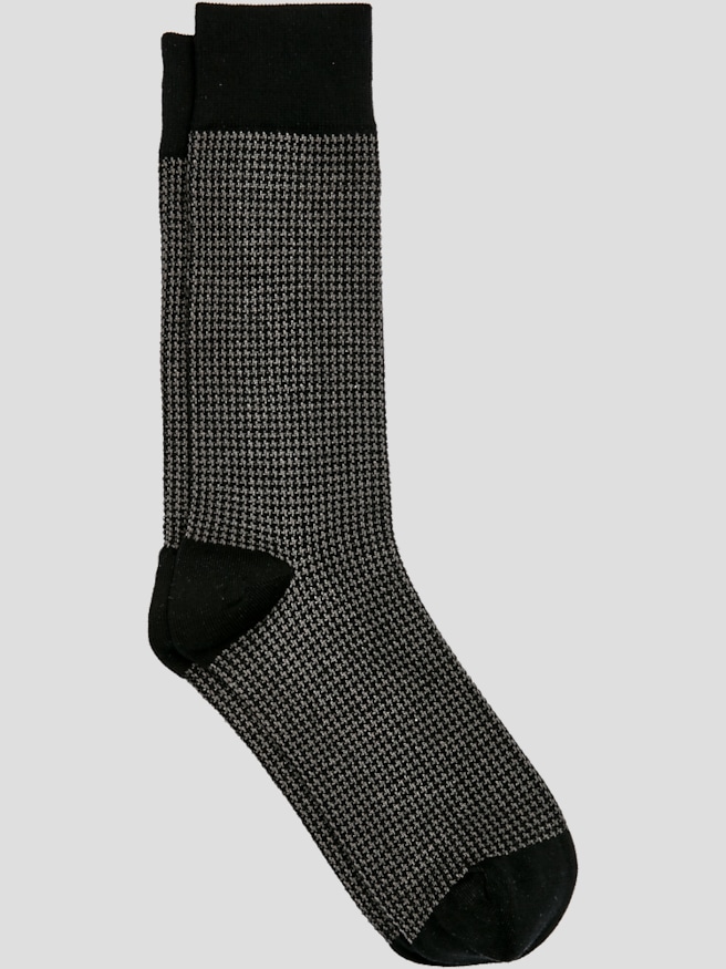 Egara Men's Houndstooth Dress Socks, 1-pair , Black