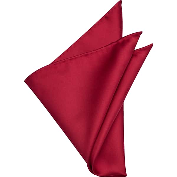 Egara Men’s Solid Pocket Square Red – Size: One Size