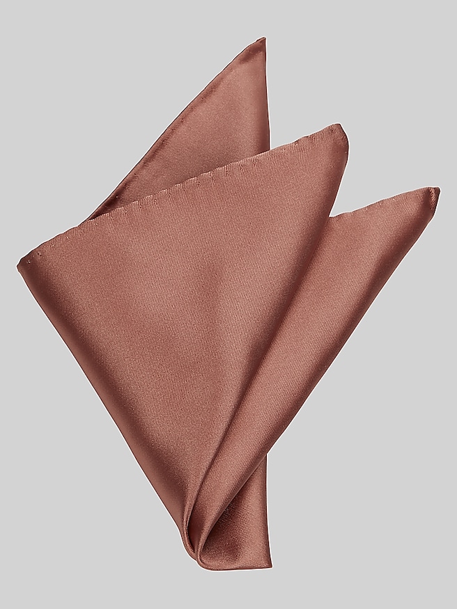 Egara Men's Solid Pocket Square , Copper / Brown