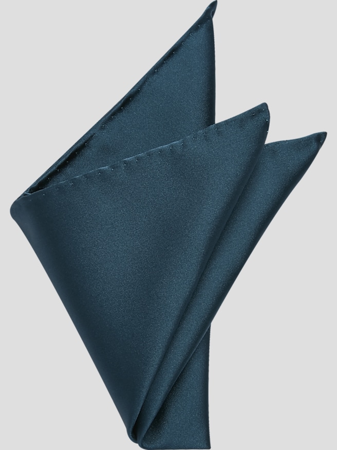 Egara Men's Solid Pocket Square , Reflecting Pond / Brown