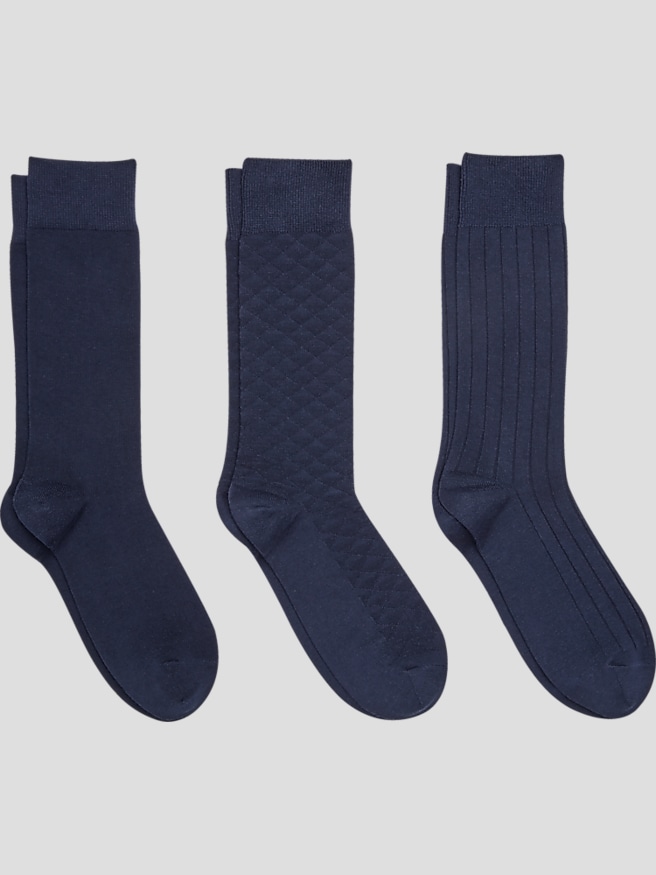 Joseph Abboud Men's Solid Socks, 3-pack , Navy / Blue