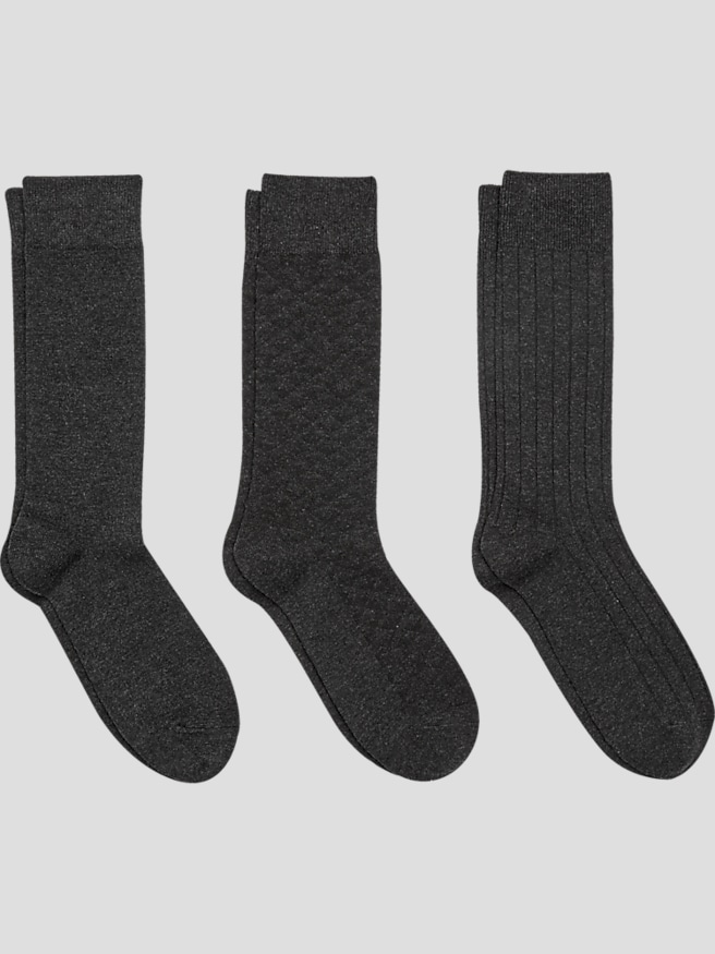 Joseph Abboud Men's Solid Socks, 3-pack , Charcoal / Gray