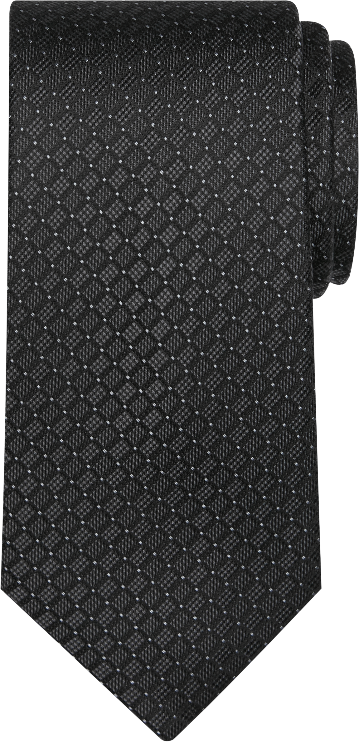 Narrow Tonal Grid Silk Tie