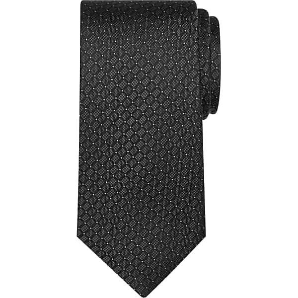Pronto Uomo Men's Narrow Tonal Grid Silk Tie Blk Grid - Size: One Size - Only Available at Men's Wearhouse TMW8XJH80002