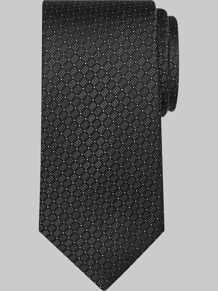 Pronto Uomo Narrow Tonal Grid Silk Tie