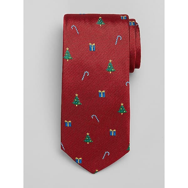 Joseph Abboud Men's Christmas Allover Tie Red - Size: One Size