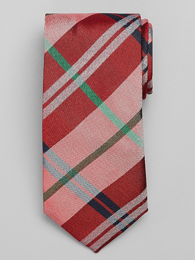 Joseph Abboud Plaid Tie Red