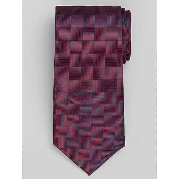 Awearness Kenneth Cole Men's Grid Tie Burgundy - Size: One Size