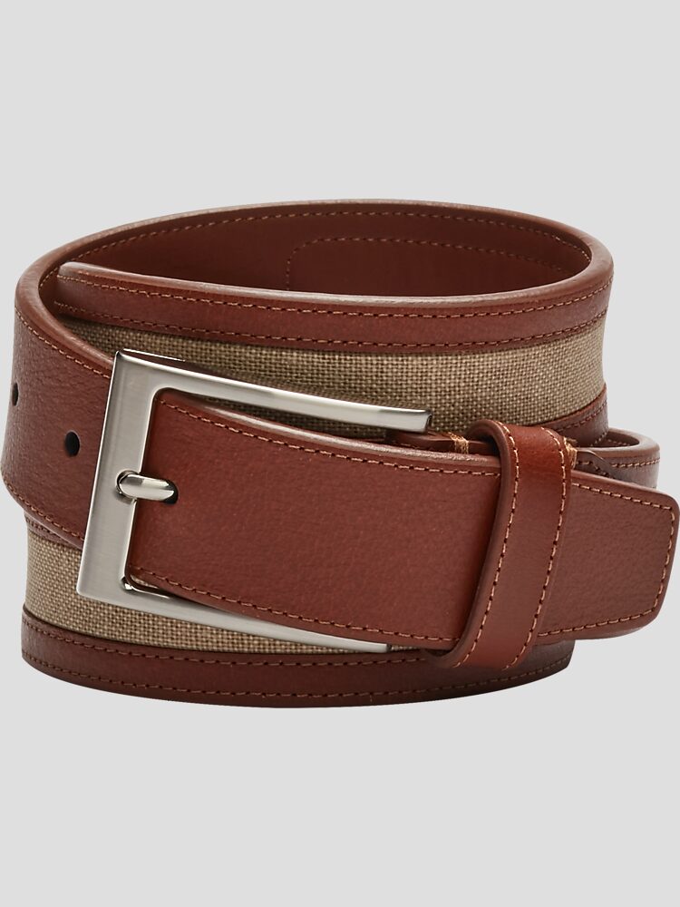 Joseph Abboud Leather and Linen Casual Belt Belts Men s Wearhouse