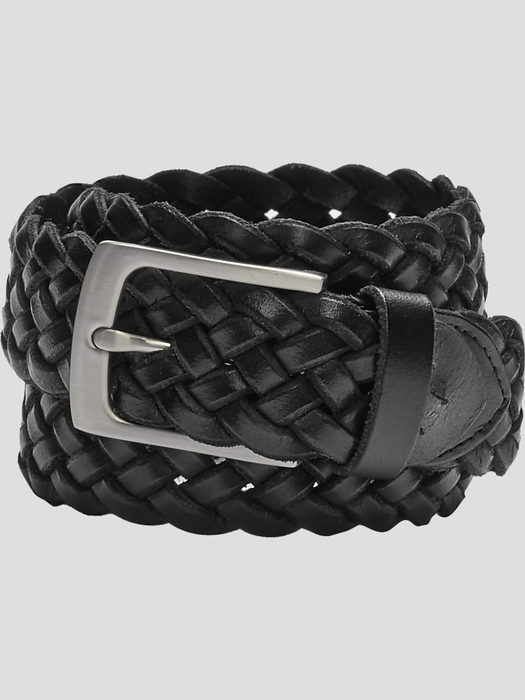 Leather Braid Belt - Black