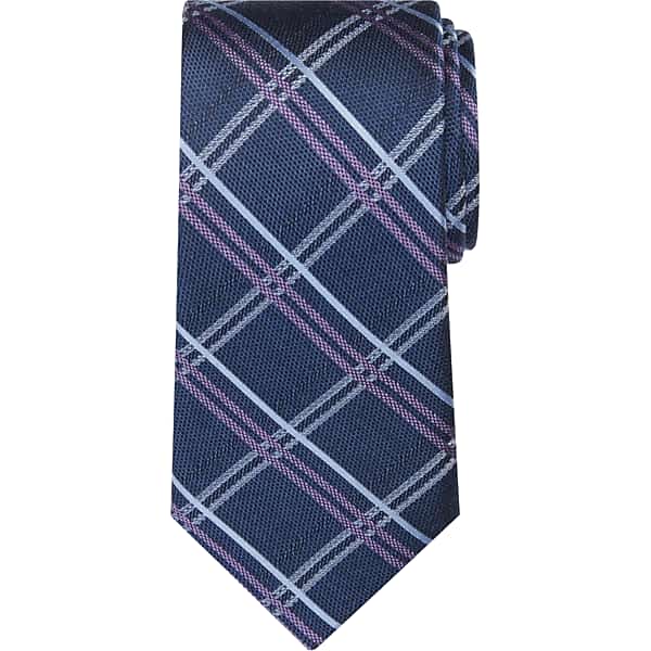 Pronto Uomo Big & Tall Men's Narrow Tie Textured Blue - Size: XLONG - Only Available at Men's Wearhouse