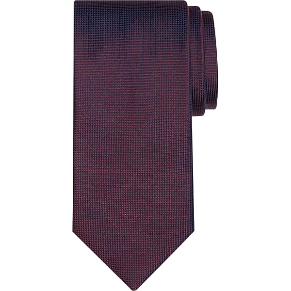 Pronto Uomo Big & Tall Men's Narrow Tie Textured Solid Burgundy - Size: XLONG - Only Available at Men's Wearhouse