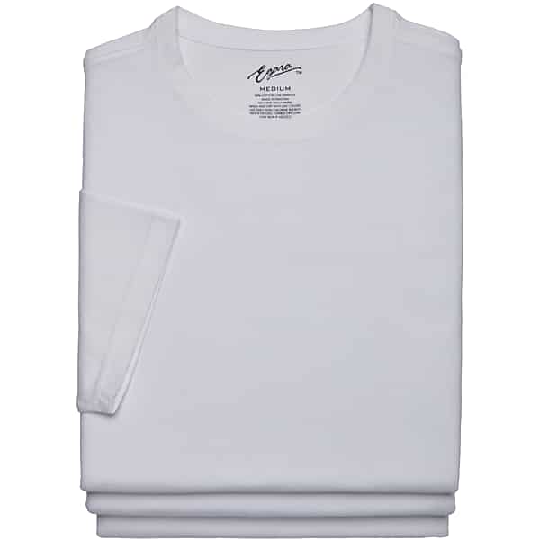 Egara Men's Slim Fit Crewneck T-Shirt, 3-Pack White - Size: Medium