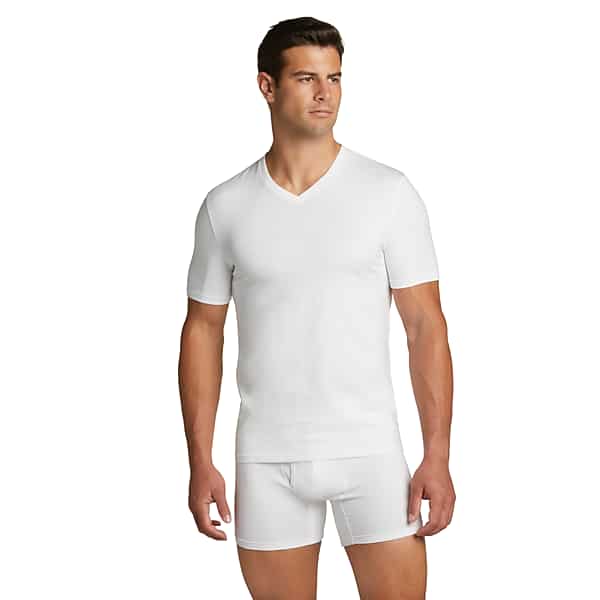 Egara Men's Slim Fit V-Neck T-Shirt, 3-Pack White - Size: Medium