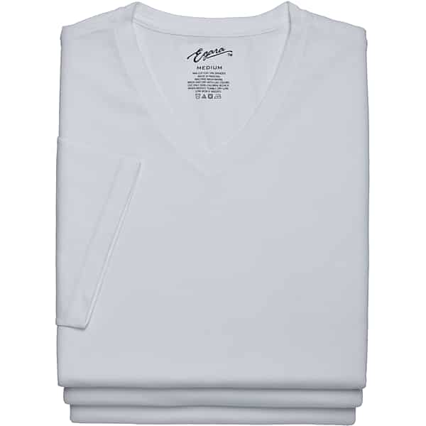 Egara Men's Slim Fit V-Neck T-Shirt, 3-Pack White - Size: Large