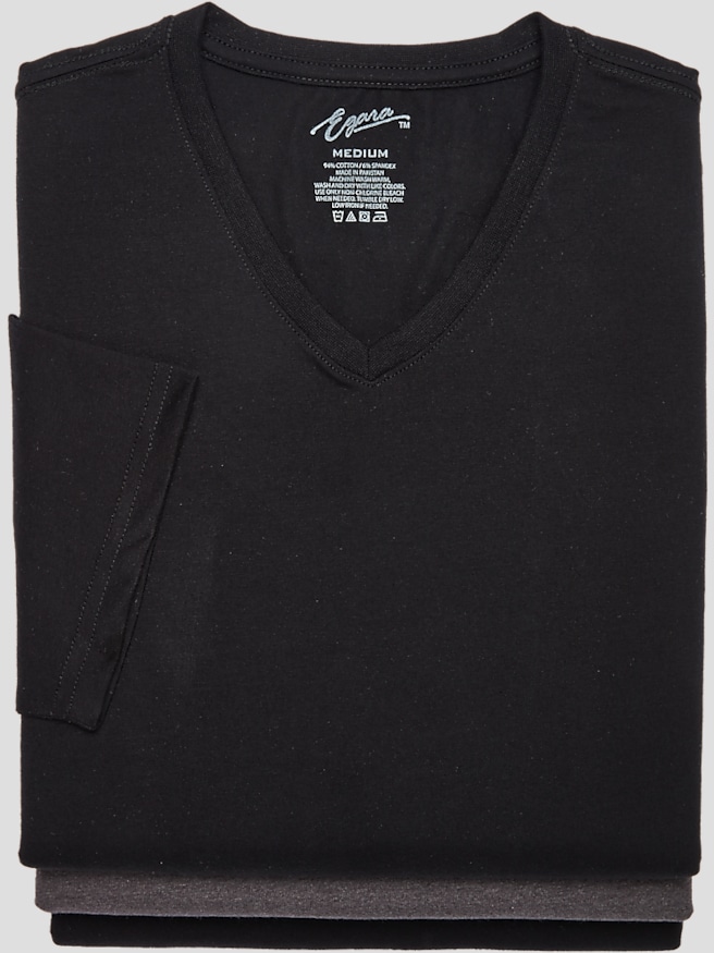Egara Men's Slim Fit V-Neck T-Shirt, 3-Pack , Multi / Black