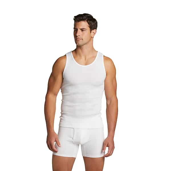 Egara Men's Slim Fit Cotton Tank Tops, 3-pack White - Size: XL