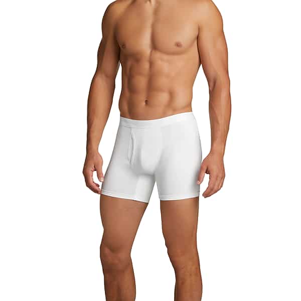 Egara Men's Slim Fit Boxer Briefs, 3-Pack White - Size: Medium
