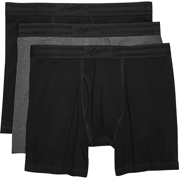 Egara Men's Slim Fit Boxer Briefs, 3-Pack Black/Gray - Size: Large